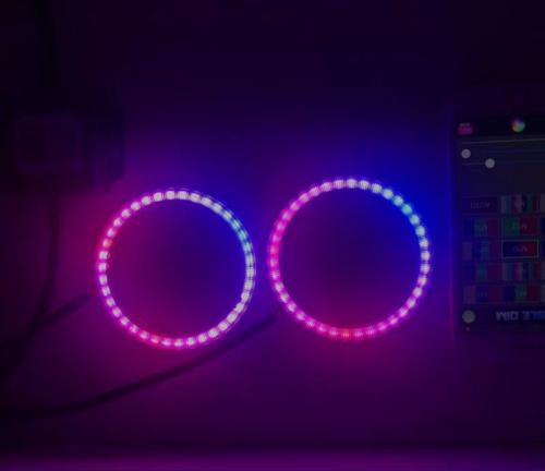 Halo Ring Lights With Bluetooth 2pcs 70mm Headlights